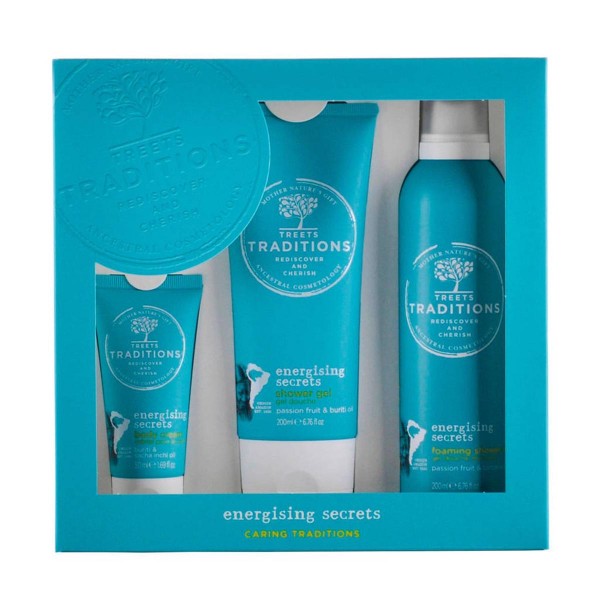 Treets energising secrets gel de baño 200ml + espuma 200ml + crema corporal 50ml